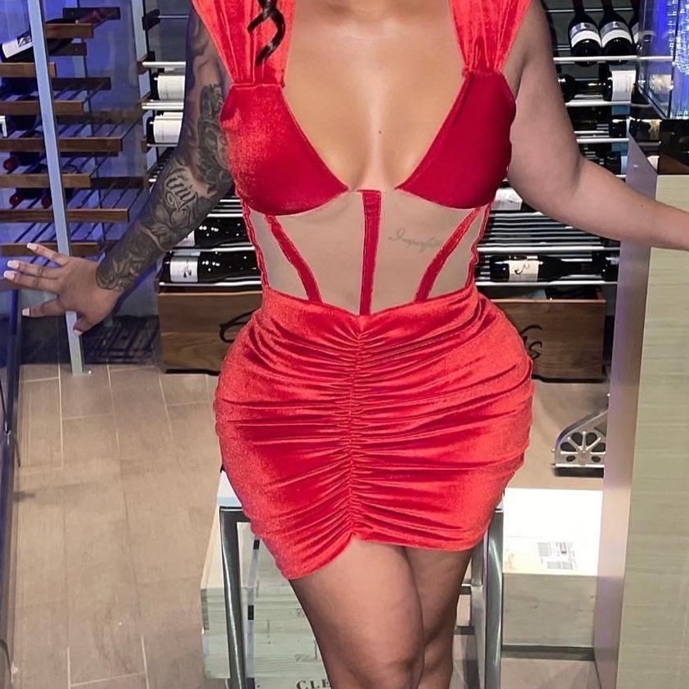 Custom red birthday dress